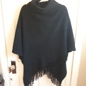 Black Fringe Poncho